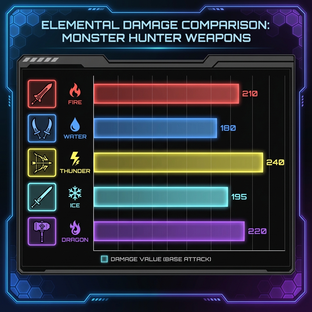 Elemental damage comparison chart for Dual Blades