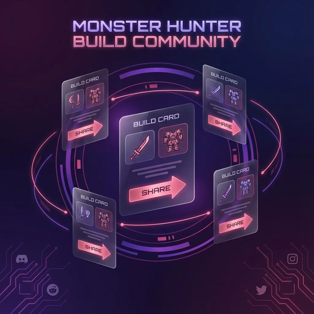Hunter sharing Monster Hunter Wilds build with community on Reddit and Discord